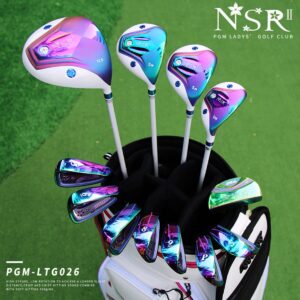 LOWLO 13 Pcs Complete Golf Clubs Set for Women Right Handed Includes 460cc Alloy Driver, Fairway Woods, Hybrid, 6-#SW, Putter and Golf Stand Bag