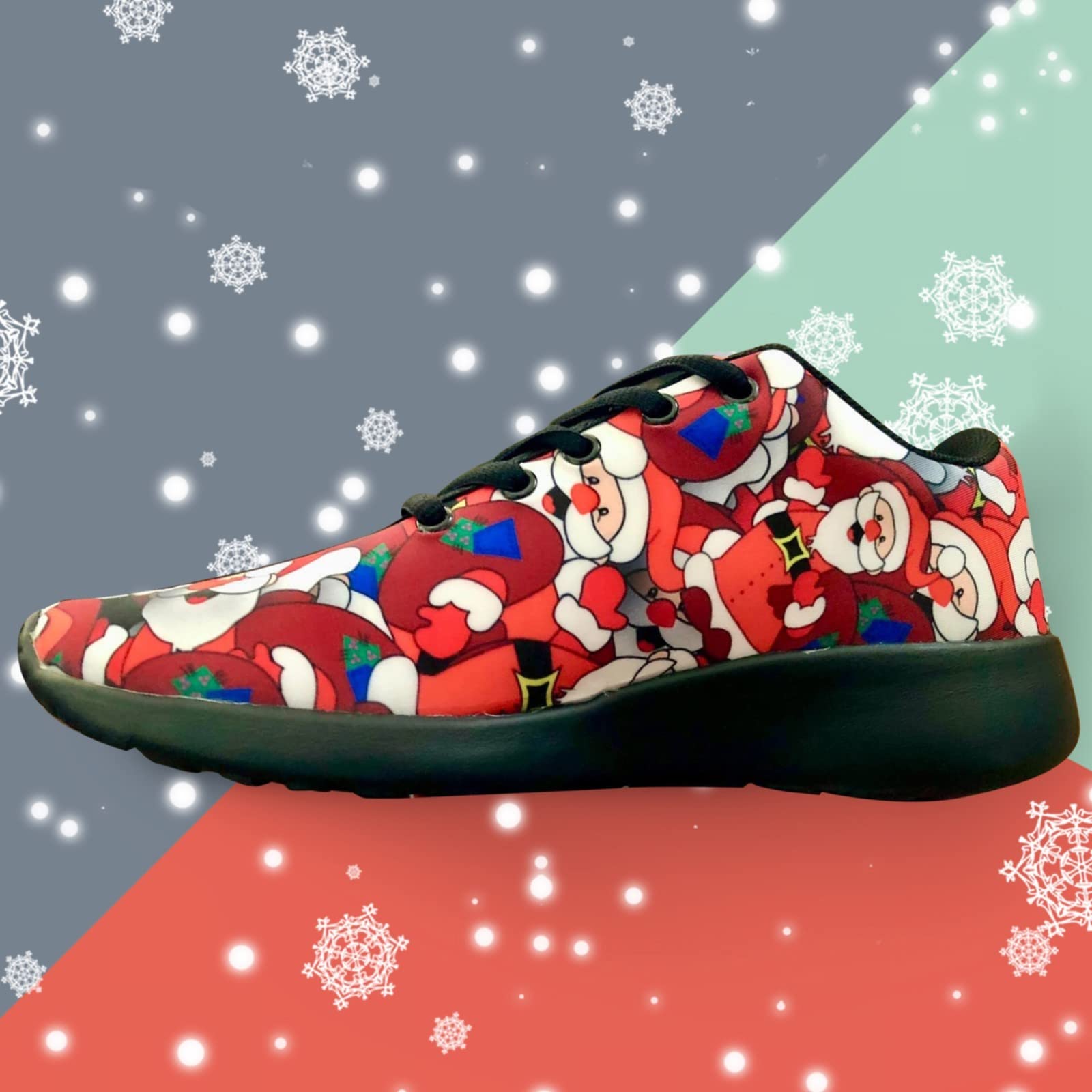 Guldnds Pair Of Xmas Short Boots Exquisite Women Christmas Unisex Adults Fashion Sneaker Low Top Lace up Casual Shoes