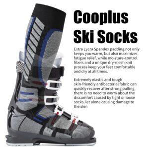 COOPLUS 2 Pack Ski Socks for Women Men Compression Knee High Winter Warm Socks for Skiing Snowboarding Outdoor Sports Gift