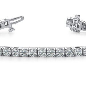 Houston Diamond District 4 Carat 14K White Gold Classic Stackable LAB GROWN Diamond Tennis Bracelet 4 Prong Ultra Premium Collection (E-F Color, VS2-SI1 Clarity)