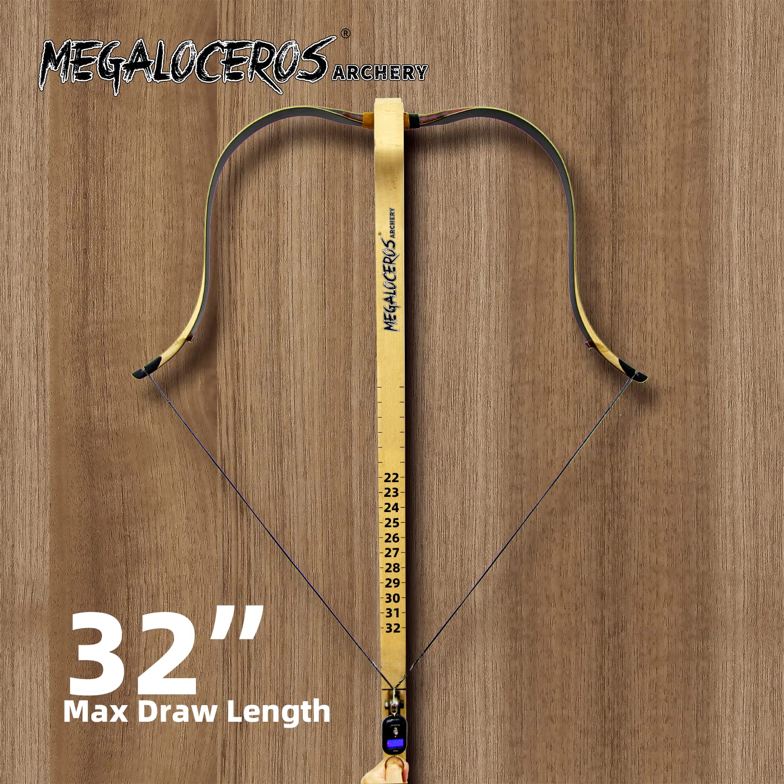 Megaloceros Archery 52" Recurve Bow Handmade Laminated Longbow Traditional Bow and Arrows Ambidextrous Horsebows Set for Hunting Target Shooting 30lbs