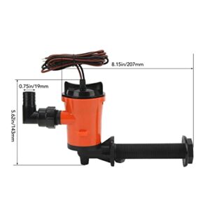 Livewell Pump丨 Qiilu Aerator Pump丨800GPH Livewell Pump Bait Tank Aerator 12V Submersible Cartridge Boat Bilge Pump for Marine Boat Yacht Series