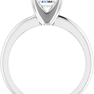 Moissanite World Minimalist Round Diamond Engagement Ring, Emerald Cut 3.00CT, Colorless Moissanite Ring, 925 Sterling Silver, Solitaire Engagement Ring, Wedding Ring, (5.5)