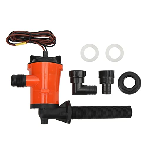 Livewell Pump丨 Qiilu Aerator Pump丨800GPH Livewell Pump Bait Tank Aerator 12V Submersible Cartridge Boat Bilge Pump for Marine Boat Yacht Series