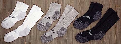 Jeep Men's Classic Cotton Socks-3 Pair Pack-Moisture Wicking and Cushioned Comfort, Gray, 8-12