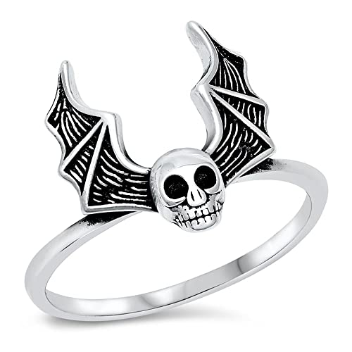 Bat Skull Pure Spirit Wholesale Ring New .925 Sterling Silver Band Size 9