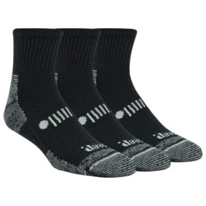 jeep men's classic cotton socks-3 pair pack-moisture wicking and cushioned comfort, black, 8-12