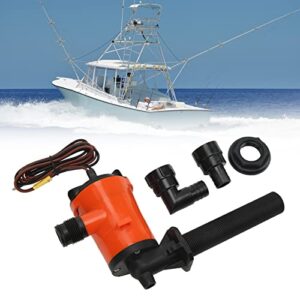 Livewell Pump丨 Qiilu Aerator Pump丨800GPH Livewell Pump Bait Tank Aerator 12V Submersible Cartridge Boat Bilge Pump for Marine Boat Yacht Series