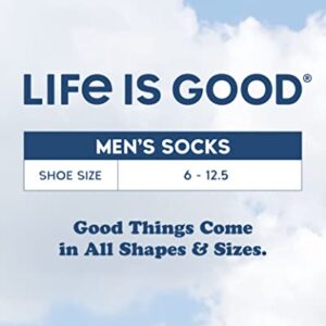 Life is Good Men's Athletic Socks - Performance Cushion Crew Socks (5 Pack), Size 6-12.5, Black