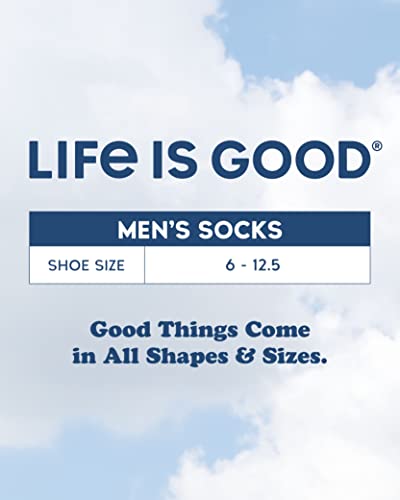 Life is Good Men's Athletic Socks - Performance Cushion Crew Socks (5 Pack), Size 6-12.5, Black