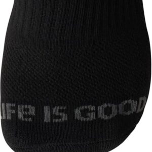 Life is Good Men's Athletic Socks - Performance Cushion Crew Socks (5 Pack), Size 6-12.5, Black