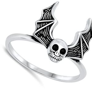 Bat Skull Pure Spirit Wholesale Ring New .925 Sterling Silver Band Size 9