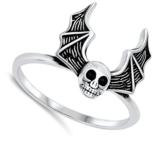 Bat Skull Pure Spirit Wholesale Ring New .925 Sterling Silver Band Size 9