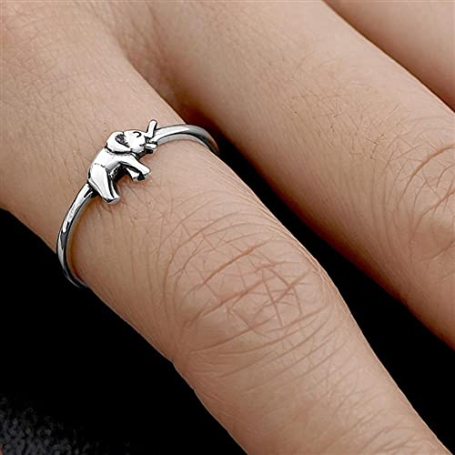 Cute Simple Elephant Polished Ring New .925 Sterling Silver Band Size 5