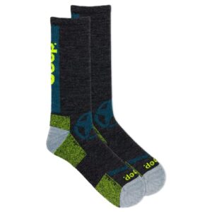 Jeep Wool Blend Logo Crew Socks-1 Pair Pack-Moisture Wicking and Breathable Mesh Zones, Gray, Men's Shoe Size 8-12