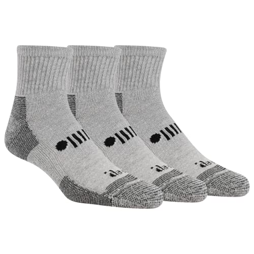 Jeep Men's Classic Cotton Socks-3 Pair Pack-Moisture Wicking and Cushioned Comfort, Gray, 8-12