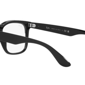 Ray-Ban RX4487V Steve Square Prescription Eyewear Frames, Black/Demo Lens, 54 mm