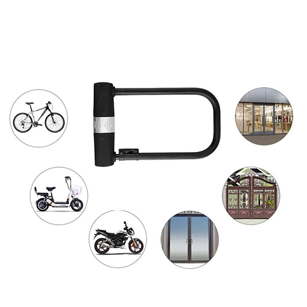 MGUOTP Bike Locks Heavy Duty/Bicycle Chain/Cycling Lock Anti-Theft Lock Portable U-Lock Folding Bicycle Dead Coaster Lock U-Shaped, Black, 22.5x16.5cm (Color : Black, Size : 22.5x16.5cm)