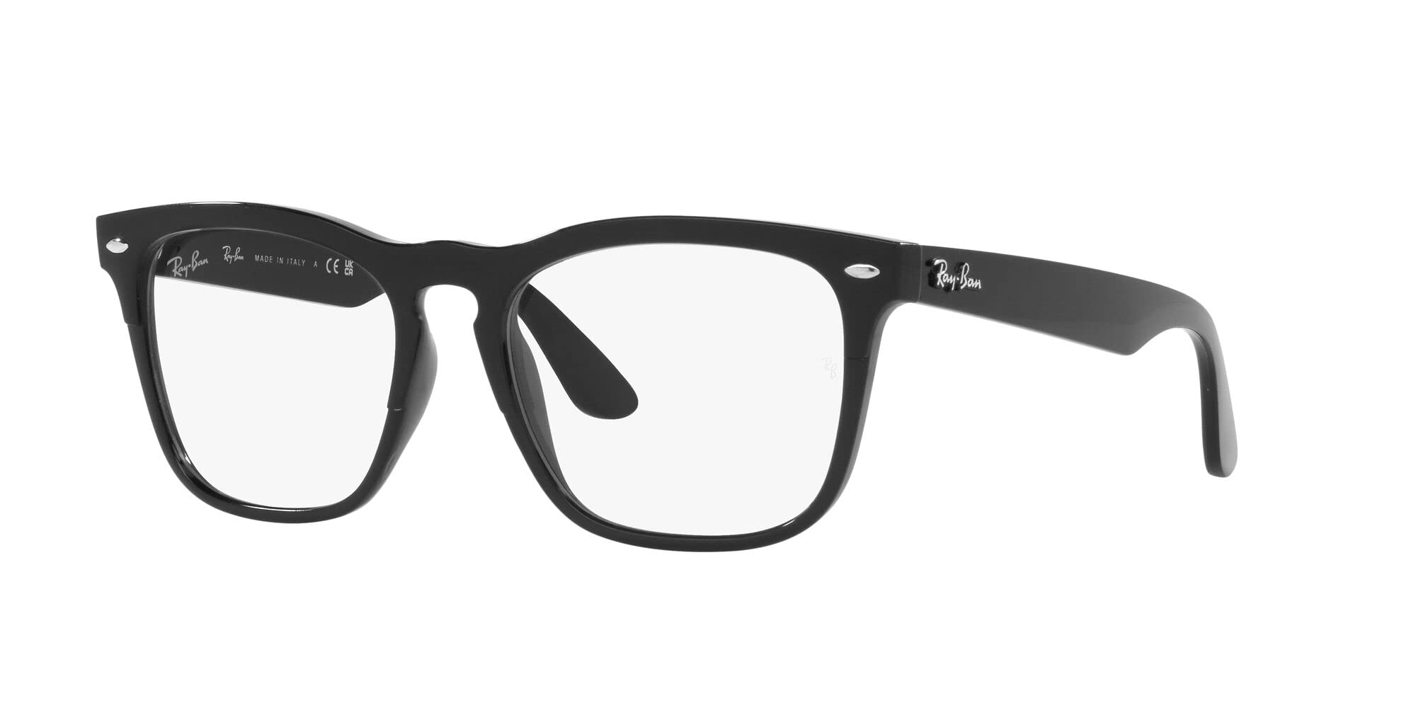 Ray-Ban RX4487V Steve Square Prescription Eyewear Frames, Black/Demo Lens, 54 mm