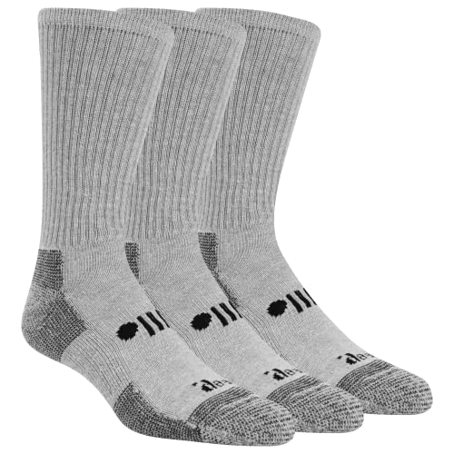 Jeep Men's Classic Cotton Socks-3 Pair Pack-Moisture Wicking and Cushioned Comfort, Gray, 8-12