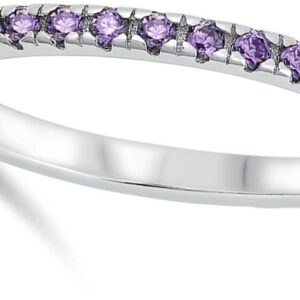 Simulated Amethyst Beautiful Eternity Ring New .925 Sterling Silver Band Size 9