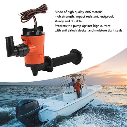 Livewell Pump丨 Qiilu Aerator Pump丨800GPH Livewell Pump Bait Tank Aerator 12V Submersible Cartridge Boat Bilge Pump for Marine Boat Yacht Series