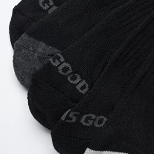 Life is Good Men's Athletic Socks - Performance Cushion Crew Socks (5 Pack), Size 6-12.5, Black