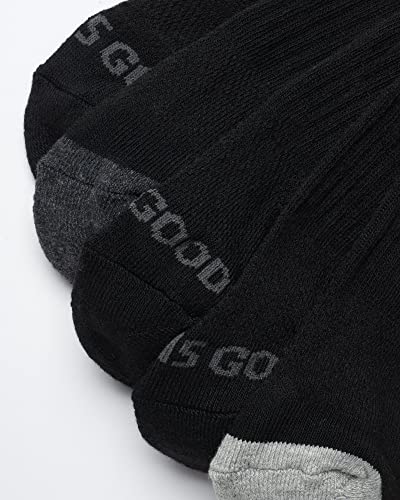 Life is Good Men's Athletic Socks - Performance Cushion Crew Socks (5 Pack), Size 6-12.5, Black