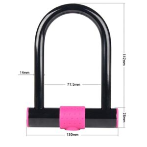 MGUOTP Cycling U-Locks Bicycle Lock Cycling Lock Cable Lock Aluminum Lock U-Lock Lock for Bike, Black, One Size (Color : Black, Size : One Size)