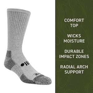 Jeep Men's Classic Cotton Socks-3 Pair Pack-Moisture Wicking and Cushioned Comfort, Gray, 8-12