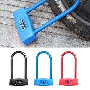 MGUOTP Heavy Duty Anti-Theft Bicycles U Lock Bike Combination Lock Combo Gate Lock for Bicycle Motorcycle Password Lock Padlock, Red (Color : Blue)