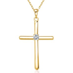 cross necklace for women, exquisite gemstone, 18k gold necklace for women, gold, cubic zirconia