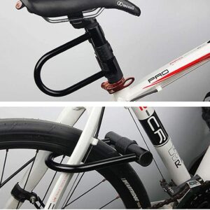 MGUOTP Cycling U-Locks Bicycle Lock Cycling Lock Cable Lock Aluminum Lock U-Lock Lock for Bike, Black, One Size (Color : Black, Size : One Size)