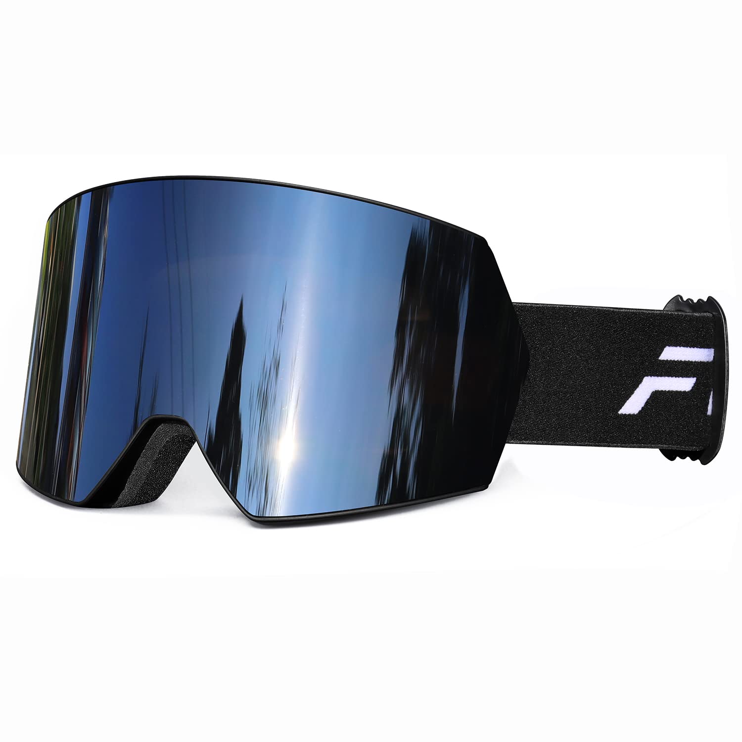 FMY Silver Ski Goggles with Gray Snowboard Goggles for Men Women