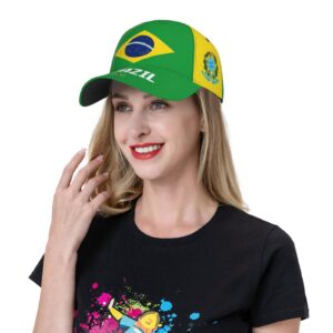 DABOYOZHZH Brazil Flag Cool Brazilian Baseball Cap 3D Full Print Adult Unisex Adjustable Hat Soccer Patriotic Caps