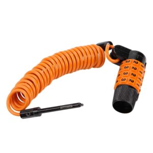 MGUOTP Bike Lock 1.2m Portable 4 Digits Alloy Steel Lock Resettable Combination Lock for Bike Suitcase (Color : Orange)