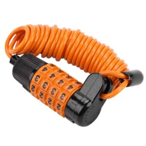 MGUOTP Bike Lock 1.2m Portable 4 Digits Alloy Steel Lock Resettable Combination Lock for Bike Suitcase (Color : Orange)