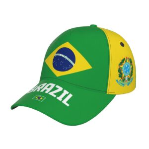 daboyozhzh brazil flag cool brazilian baseball cap 3d full print adult unisex adjustable hat soccer patriotic caps