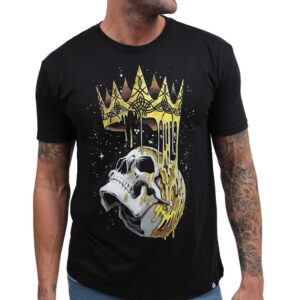 INTO THE AM Fallen King Graphic Tee for Men - Short Sleeve Design T-Shirts (Black, Large)