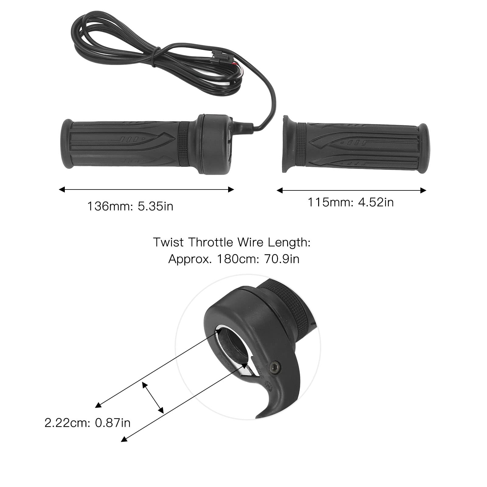 Bike Throttle Grip, Electric Bike Twist Throttle 20X Wearable Accelerator Handle Grip for 2.22cm Handlebar