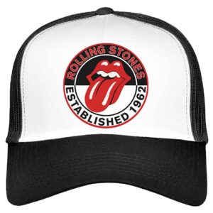 Rolling Stones The Est 1962 Mesh Trucker Hat Black White | Officially Licensed Merchandise