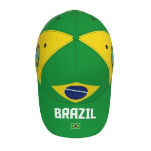 DABOYOZHZH Brazil Flag Cool Brazilian Baseball Cap 3D Full Print Adult Unisex Adjustable Hat Soccer Patriotic Caps