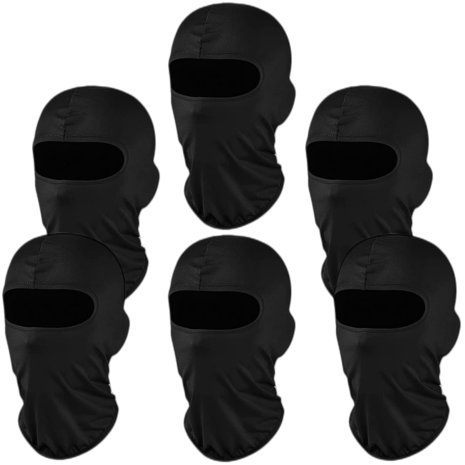 AZORINA Balaclava Face Masks Ski Mask: 6 Pack Full Face Cover Motorcycle Outdoor Protector Scarf Pooh Shiesty Mask for Men Women Black