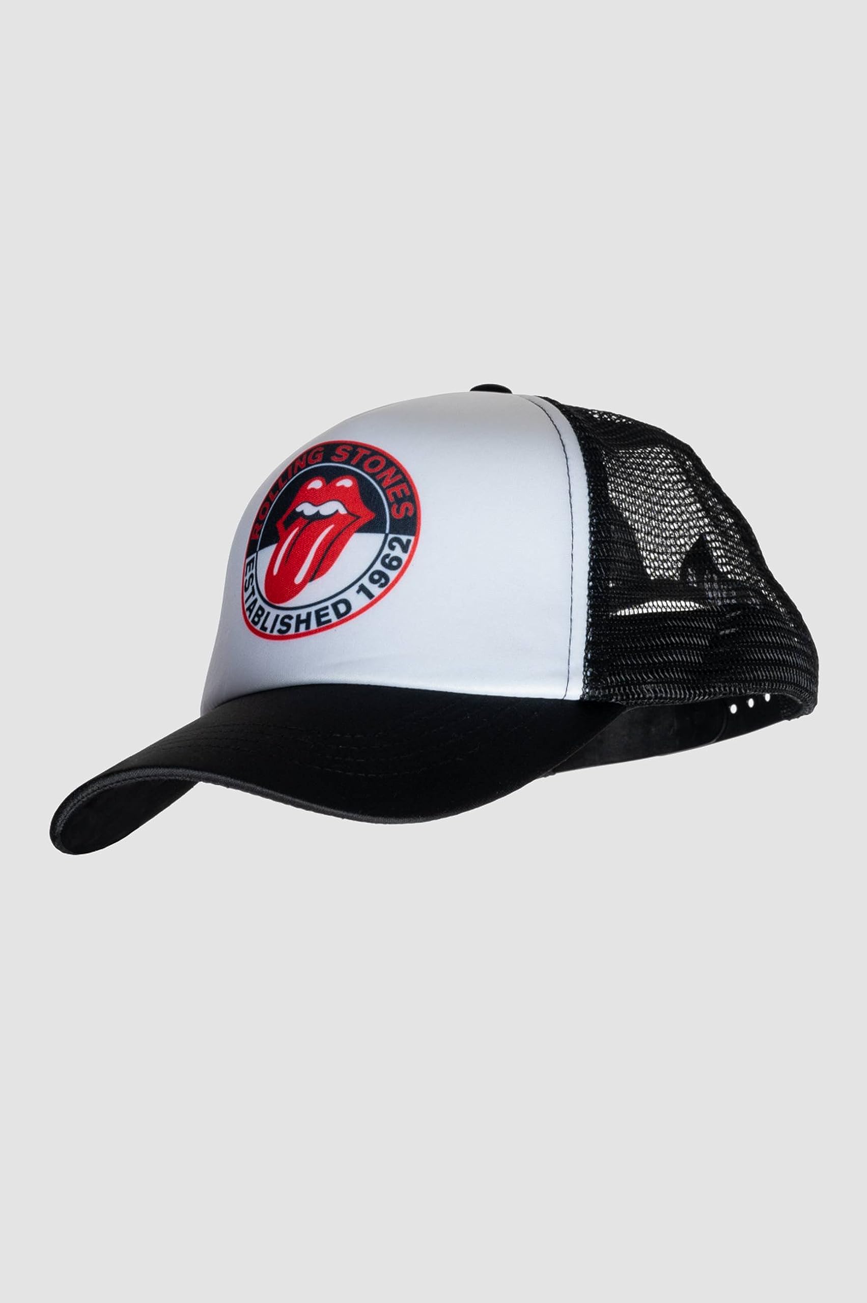 Rolling Stones The Est 1962 Mesh Trucker Hat Black White | Officially Licensed Merchandise