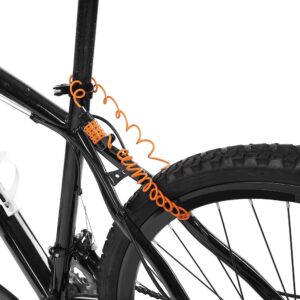 MGUOTP Bike Lock 1.2m Portable 4 Digits Alloy Steel Lock Resettable Combination Lock for Bike Suitcase (Color : Orange)