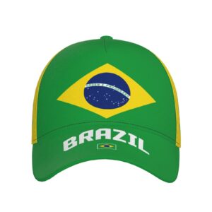 DABOYOZHZH Brazil Flag Cool Brazilian Baseball Cap 3D Full Print Adult Unisex Adjustable Hat Soccer Patriotic Caps