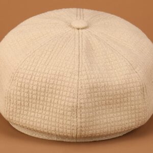 Women Newsboy Caps Warm Visor Beret Hat Cozy Trendy Vintage Cabbie Hat for Ladies Girls Coffee-b