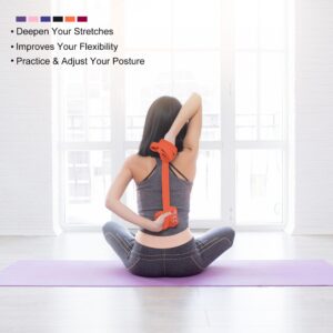 uxcell Yoga Strap-6FT Long Stretch Band with 2 Durable D-Ring for Yoga Pilates Stretch Workout, Blue