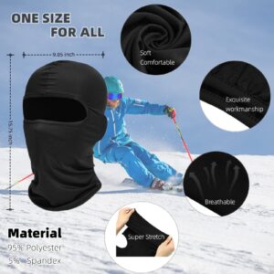 AZORINA Balaclava Face Masks Ski Mask: 6 Pack Full Face Cover Motorcycle Outdoor Protector Scarf Pooh Shiesty Mask for Men Women Black