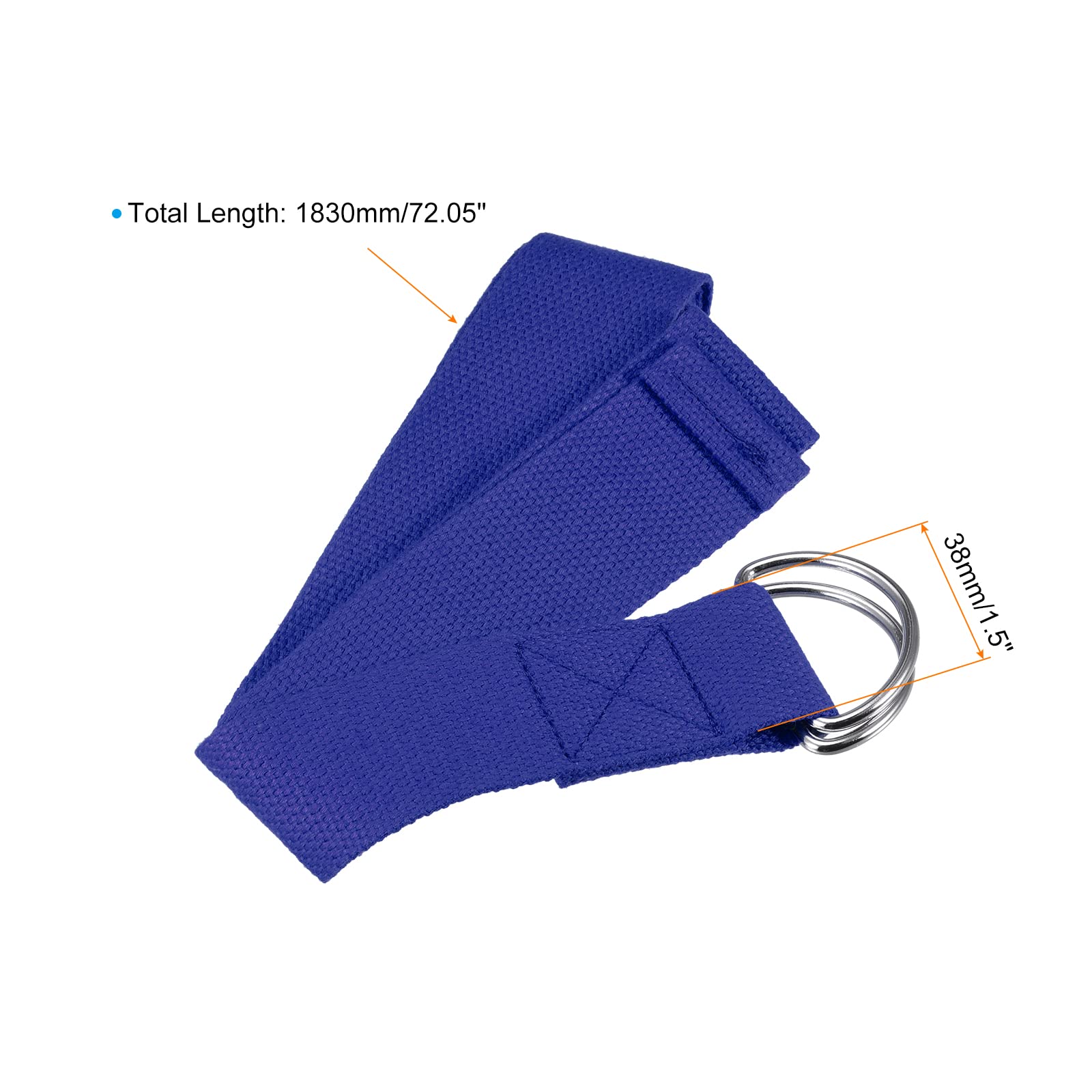 uxcell Yoga Strap-6FT Long Stretch Band with 2 Durable D-Ring for Yoga Pilates Stretch Workout, Blue